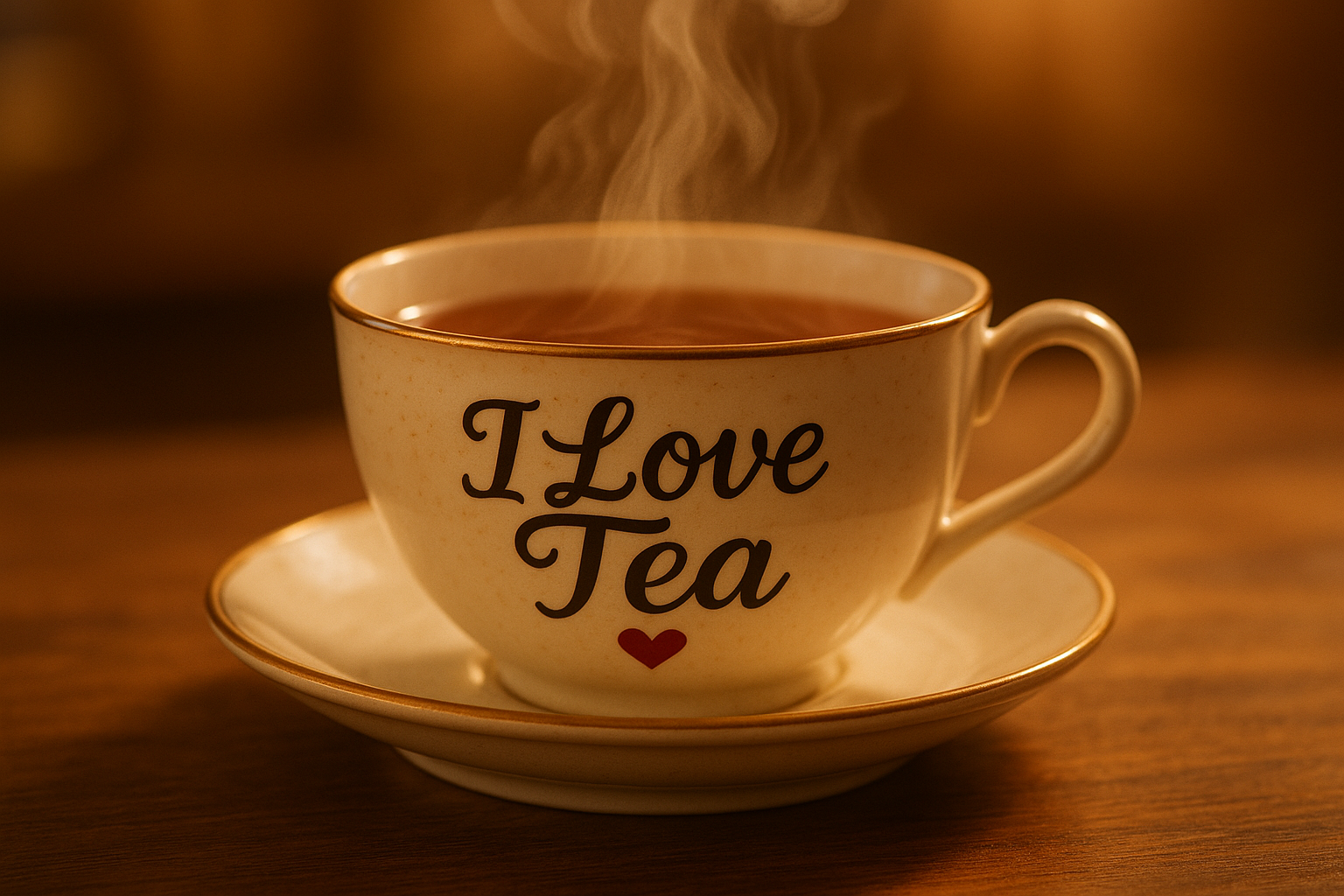 Tea Cup with I love tea Saying
