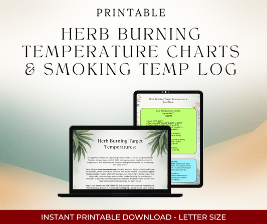 Herb Smoking Temperature Chart & Smoking Log