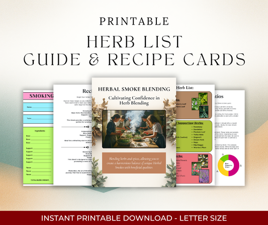 Smokable Herb List with Recipe Cards