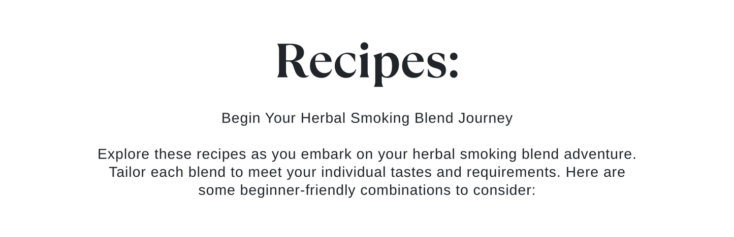 Smokable Herb List with Recipe Cards
