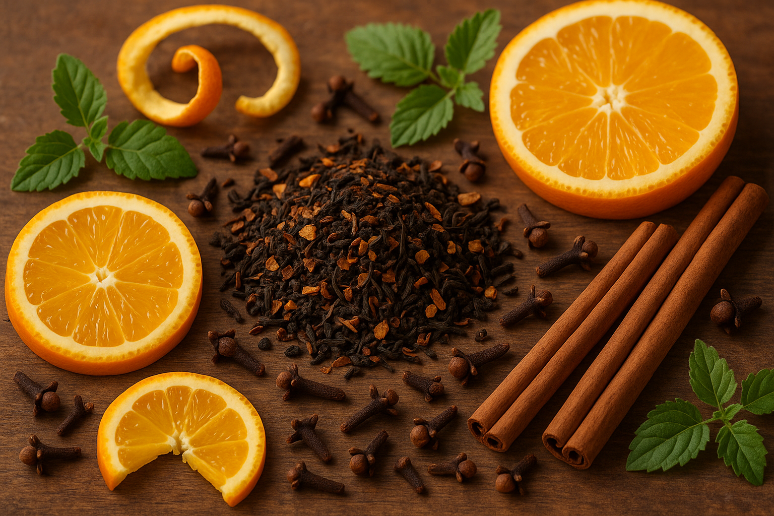 Orange Spiced tea cloves, orange, cinnamon, tulsi